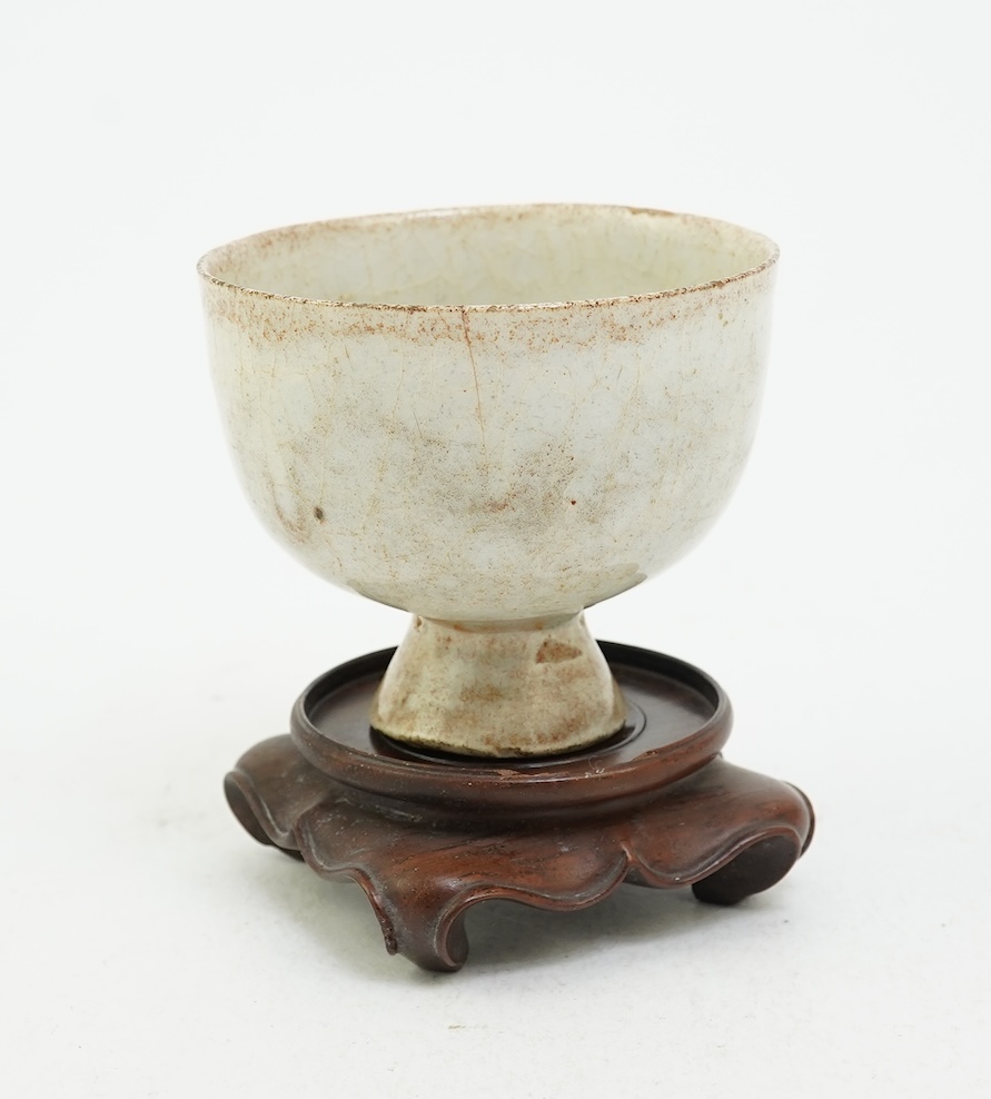 A Chinese qingbai stem cup, Song dynasty